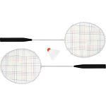 Бадминтон, набор 3 предмета: 2 металлические ракетки, волан, цвета МИКС