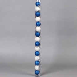 Набор шаров пластик d-3 см, 15 шт "Блеск" белый и синий 2122474