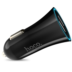 Авто ЗУ 2USB 2.4A/1A HOCO UC204 чёрный