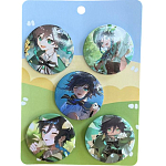 Набор значков 5шт. 45мм "Боги импакта" №6