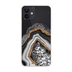 Задняя накладка GRESSO для iPhone 12. Коллекция "Drama Queen". Модель "Black Agate"