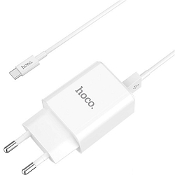 Сетевое ЗУ 2USB 2.1A HOCO C62A, Victoria Type-C белый