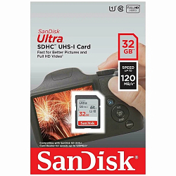 SD 32Gb SanDisk Class 10 Ultra UHS-I (120 Mb/s)