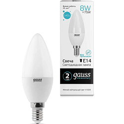 Лампа светодиодная GAUSS Elementary Candle 8W/4100K/E14