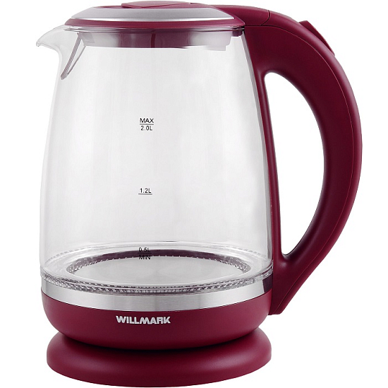 Чайник элэктрический WILLMARK WEK-2005G бордовый