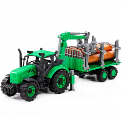 Трактор ПОЛЕСЬЕ "Прогресс" лесовоз (зелёный) (в коробке)