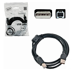 Кабель USB для принтера AM-BM  3.0м GEMBIRD/CABLEEXPERT CCF2-USB2-AMBM-10 USB 2.0 Pro черный, экран, 2феррит.кольца