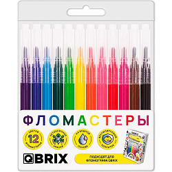 Набор фломастеров QBRIX 12 цветов на водной основе