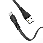 Кабель USB <--> Type-C  1.0м HOCO X40 Noah плоский, чёрный