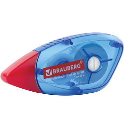Корректирующая лента BRAUBERG 5 мм х 8 м, корпус синий, механизм перемотки, блистер, 227801