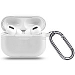 Силиконовый чехол ISA для AirPods Pro с карабином №11 white