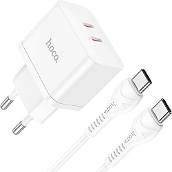 Сетевое ЗУ 2Type-C BOROFONE HOCO N29 Triumph, белый