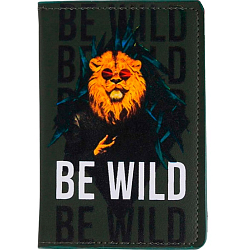Обложка на паспорт с доп.карманом внутри Be Wild, искусственная кожа 7097568