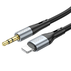 Кабель Jack 3.5 <--> Lightning  1.0м HOCO UPA22 чёрный