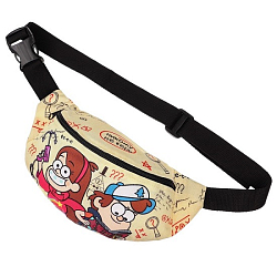 Сумка поясная, 25х6х13 см, на молнии, Гравити Фолз 9747350