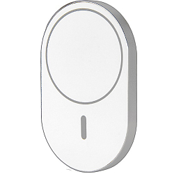 Беспроводное ЗУ 15W форма овал + Автомобильный держатель магнитный белый