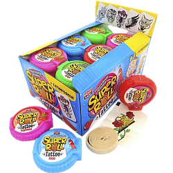 Жев резинка SUPER ROLL TATTOO ассорти 12гр (Канди Клаб)