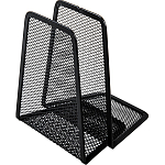 Держатель (ограничитель) подставка для книг BRAUBERG "Germanium Mesh", КОМПЛЕКТ 2 штуки, металл, 237977