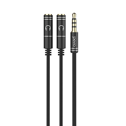 Разветвитель Jack 3.5 <--< 2*Jack 3.5 PERO AD07 PREMIUM черный