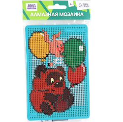 Алмазная мозаика с частичным заполнением для детей «Винни Пух и Пятачок», 10 х 15 см