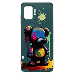 Задняя накладка SC335 для Samsung Galaxy A51 (медведь) (dark green)