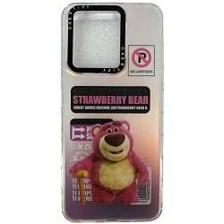 Задняя накладка NONAME для Xiaomi Redmi 12C рисунок "Розовый медведь"