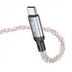 Кабель Type-C <--> Type-C  1.0м HOCO U112 Shine, серый