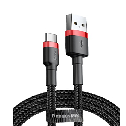 Кабель Type-C <--> Type-C  1.0м BASEUS Cafule красный, чёрная вставка