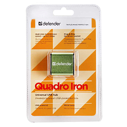 USB-Хаб DEFENDER QUADRO IRON, 4 порта, метал. корпус