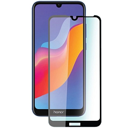 Противоударное стекло NONAME для Honor Y6 2019/8A 9D черное, полный клей, в техпаке