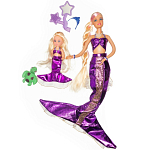 Набор кукол DEFA Lucy "Морские царевны" (морское животное и аксес., фиолетовый)
