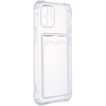 Задняя накладка ZIBELINO Silicone Card Holder Case для iPhone 12 Pro (прозрачный) защита камеры