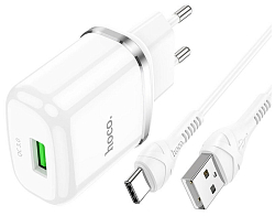 Сетевое ЗУ 2USB 3A HOCO N3, Special, QC3.0, 18W, белый