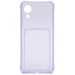 Задняя накладка ZIBELINO Silicone Card Holder Case для Samsung Galaxy A03 Core (сиреневый) защита камеры