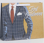 Пакет крафтовый вертикальный «Best gentleman», M 30 х 25.5 х 9 см