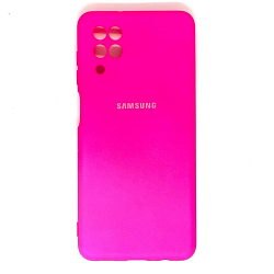 Задняя накладка SILICONE COVER для Samsung Galaxy A12 розовый неон
