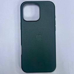 Кожаные чехлы LEATHER CASE для iphone 16 pro max хаки