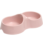 Миска двойная "Мур-мяу" 22,5 см х 13 см х 6 см, 0,2 л, розовый 7365670