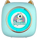 Детский мини-принтер для фотографий Kid Joy, C23 Pegasus Blue. c картинкой пегаса, 200DPI, Bluetooth 5.1, поддержка приложения, RGB подсветка