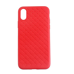 Силиконовый чехол FINITY для iPhone X/XS плетение красный (Wicker)