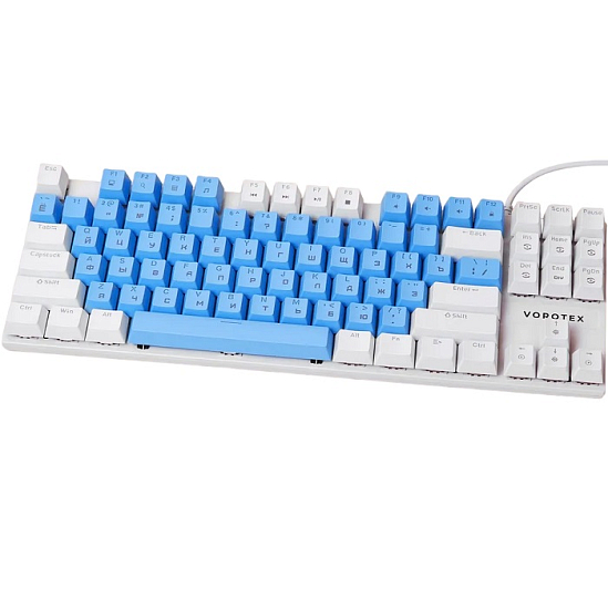 Клавиатура VOROTEX K87S Blue Switch, Синий,белый