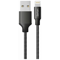 Кабель USB <--> Lightning  1.2м DORTEN DN3123010 Metallic Series (black/черный)