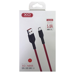 Кабель USB <--> Type-C  1.0м XO NB55 красный (5A)