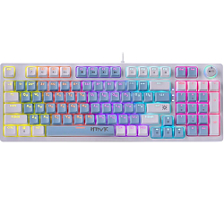 Клавиатура DEFENDER Hawk GK-418 RU,глб,радуж,97кн,корич.свитч (45422)