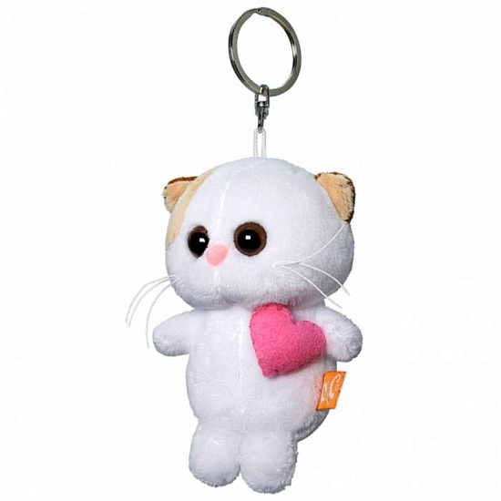 Мягкая игрушка-брелок Кошечка Ли-Ли с розовым сердцем, 12 см