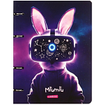 Тетрадь на кольцах А5, 100 листов в клетку MESHU Miumiu, обложка мелованный картон, матовая ламинация, тиснение фольгой