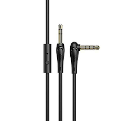 Кабель Jack 3.5 <--> Jack 3.5  1.0м HOCO UPA15 чёрный, микрофон, кнопка ответа