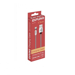 Кабель USB <--> microUSB  1.0м EXPLOYD EX-K-781 Classic магнитный, серебряный