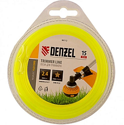 Леска для триммера DENZEL круглая 2,4 мм х 15 м, блистер FLEX CORD