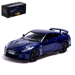 Машина металлическая Nissan GT-R (R35), 1:32, открываются двери, инерция, цвет синий